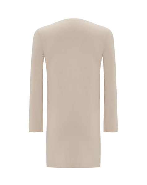 Asimetrik Kesim Çizgili Triko Kum Rengi Tunik - 2