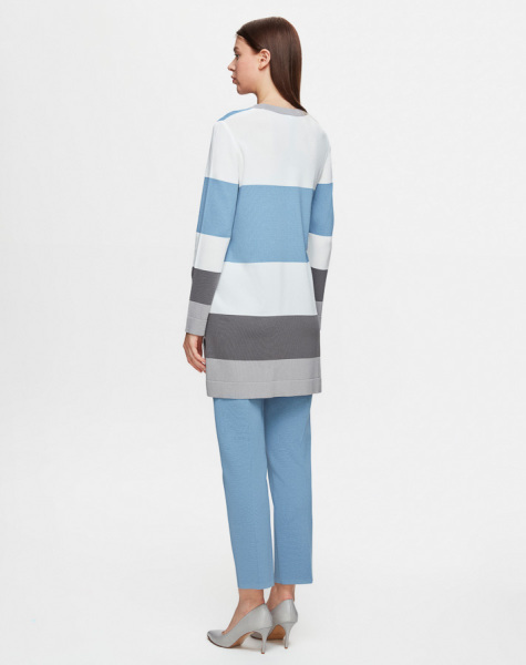 T25Y-6024 Renkli Desenli Triko Tunik 1179-GREY / 1324-LIGHT BLUE - 3