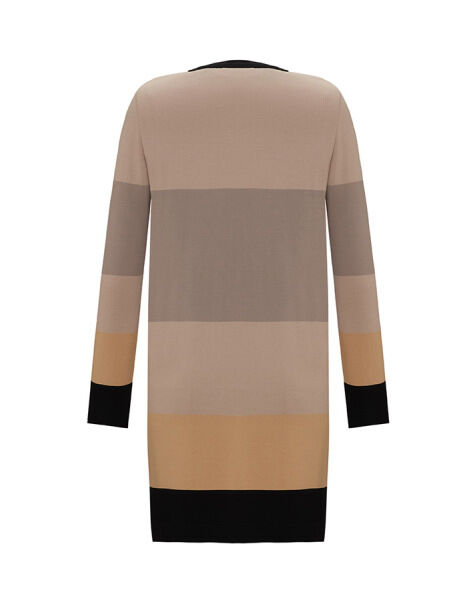 T25Y-6024 Renkli Desenli Triko Tunik BLACK / 1147-STONE - 2