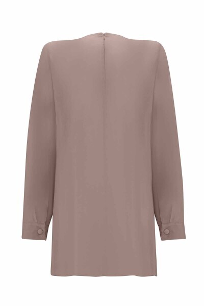 Ön Kısmı Hareketli Kesim Cupro Vizon Tunik - 2