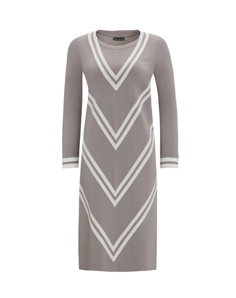 T25Y-6027 Yarım Üçgen Desenli Uzun Tunik 1179-GREY 