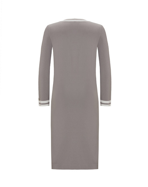 Yarım Üçgen Desenli Uzun Gri Tunik - 2