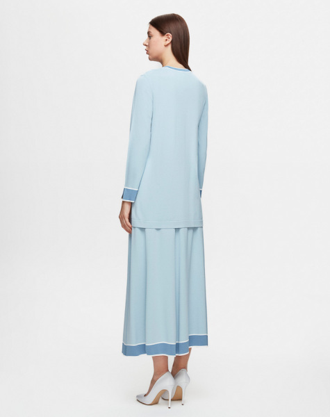 Yakası ve Bileği Renkli 1021-SAND Tunik - 2