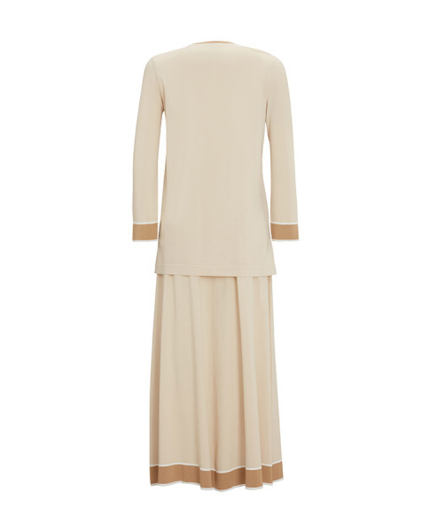 Yakası ve Bileği Renkli 1021-SAND Tunik - 7