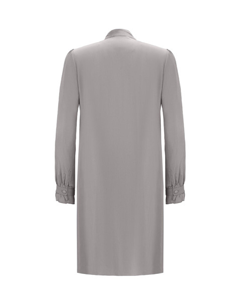 T25Y-6029 Önü Fırfırlı Cupro Tunik 1179-GREY - MISS DALIDA (1)