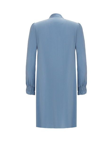 T25Y-6029 Önü Fırfırlı Cupro Tunik 1186-BLUE - MISS DALIDA (1)