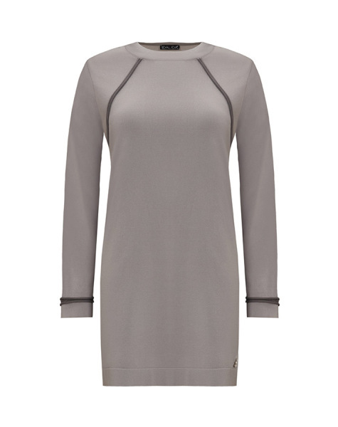 T25Y-6030 Tiktak Detaylı Triko Tunik 1179-GREY 