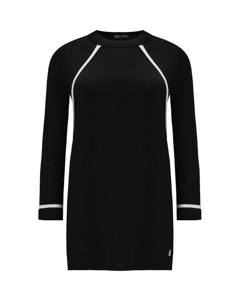 T25Y-6030 Tiktak Detaylı Triko Tunik BLACK 