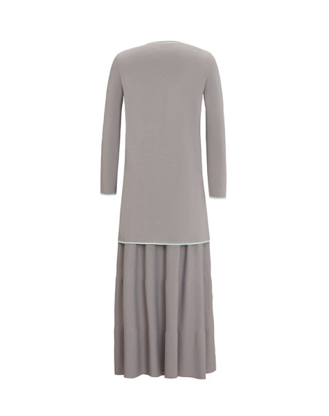 T25Y-6031 Renk Şeritli Temiz Kesim Triko Tunik 1179-GREY - 8