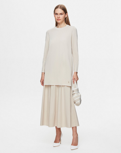 Renk Şeritli Temiz Kesim Triko 1179-GREY Tunik - 1