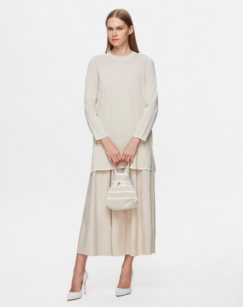 Renk Şeritli Temiz Kesim Triko 1179-GREY Tunik - 3