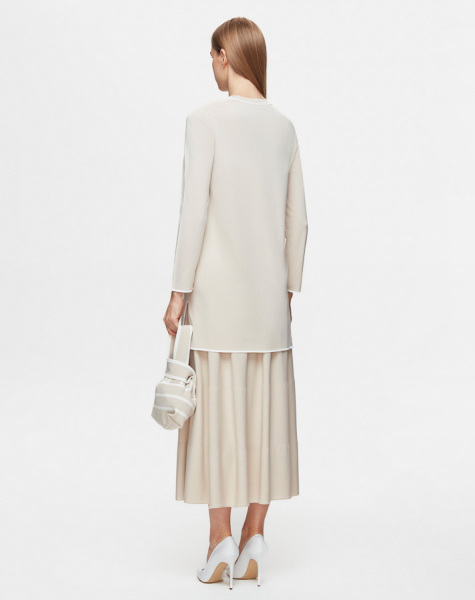 Renk Şeritli Temiz Kesim Triko 1179-GREY Tunik - 4