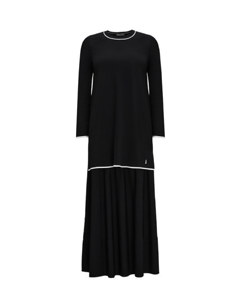 Renk Şeritli Temiz Kesim Triko 1179-GREY Tunik - 9