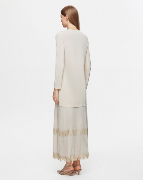 T25Y-6034 Dantel Detaylı Düz Renk Triko Tunik 1243-LIGHT MİNT - 3