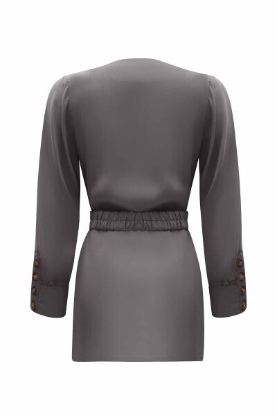 Double Breasted Waist Belted Tunic - 2