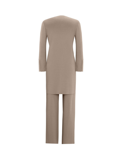 T25Y-6040 Önü Yırtmaç Detaylı Düz Renk Triko Tunik 1318-ANTHRACITE - 7