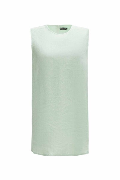 T25Y-6042 Düz Renk Keten Tunik LIGHT MINT - 1