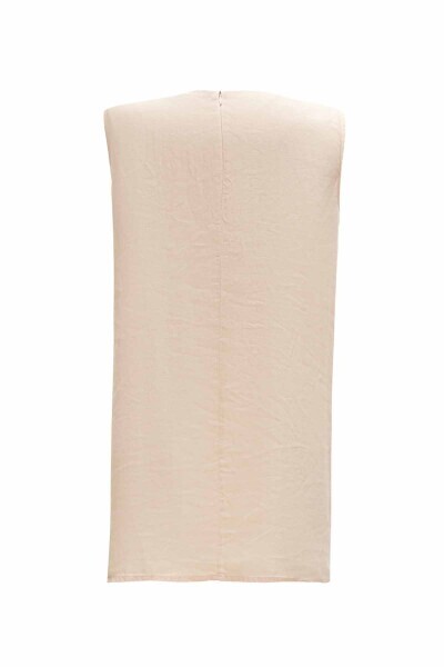 T25Y-6042 Düz Renk Keten Tunik STONE - 2