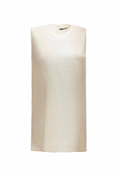T25Y-6043 Degradeli Keten Kolsuz Tunik STONE - MISS DALIDA
