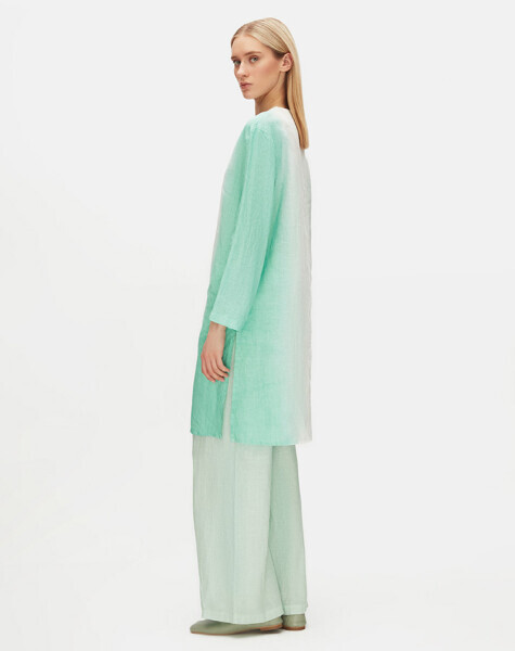 Gradient Long Sleeve Linen Tunic - 3