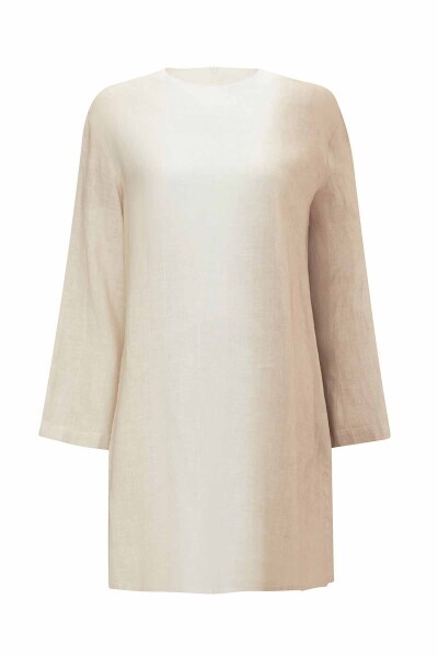 Gradient Long Sleeve Linen Tunic 