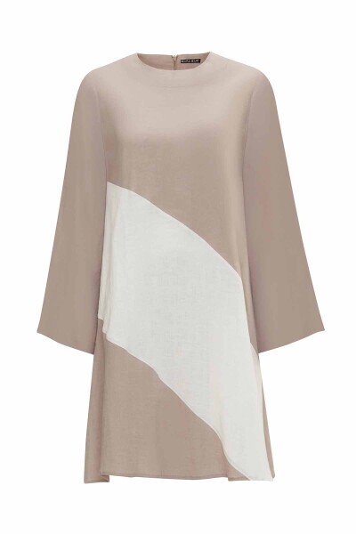 Two Color Relaxed Cut Linen Tunic - MISS DALIDA