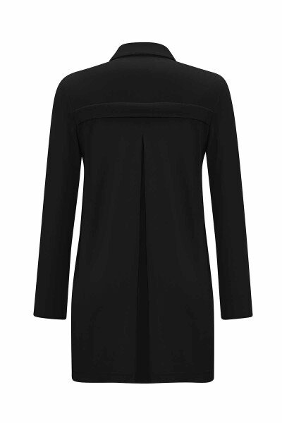 Shirt Collar Solid Color Tunic - 2