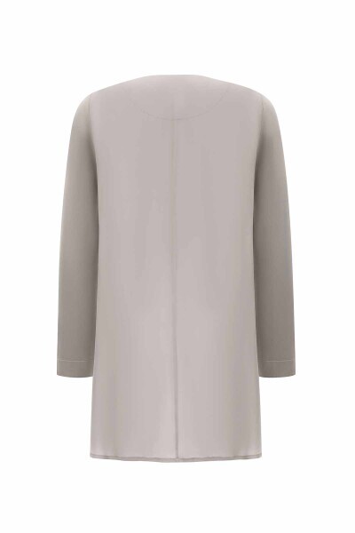 T25Y-6061 Yakası Fermuarlı Cupro Tunik MİNK - 3