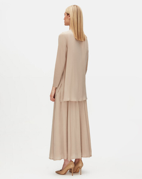 T25Y-6061 Yakası Fermuarlı Cupro Tunik MİNK - 5