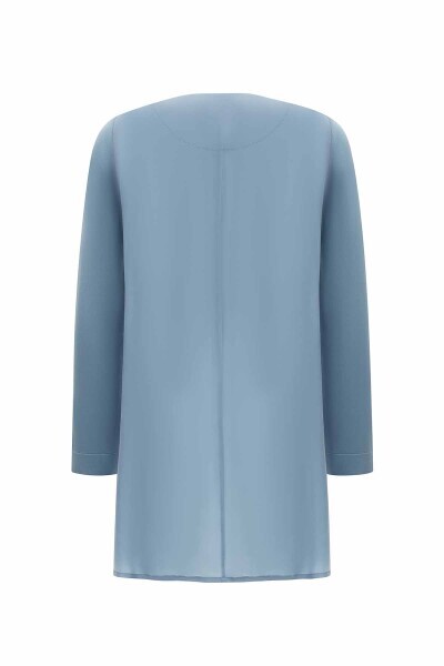 T25Y-6061 Yakası Fermuarlı Cupro Tunik MİNK - 11