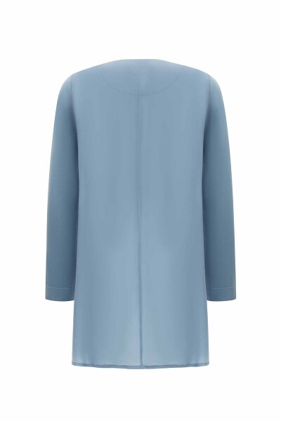 Zippered Collar Cupro Tunic - 11