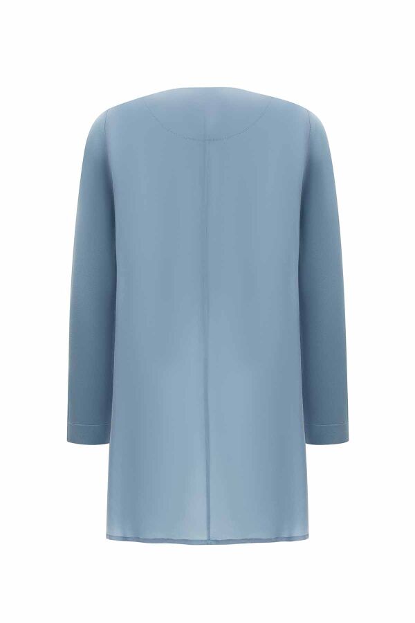 Zippered Collar Cupro Tunic - 11