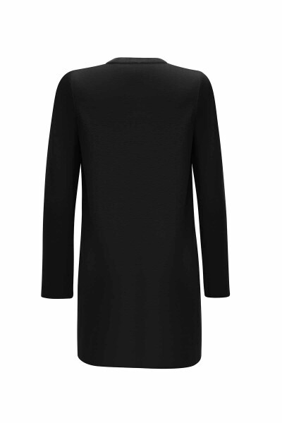 T25Y-6062 Bisiklet Yaka Düz Renk Tunik BLACK - 2