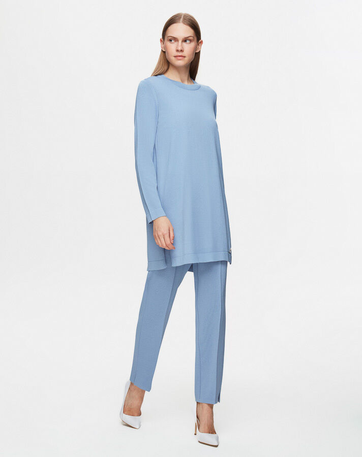 T25Y-7000 Dar Paça Triko Pantolon 1186-BLUE - 1