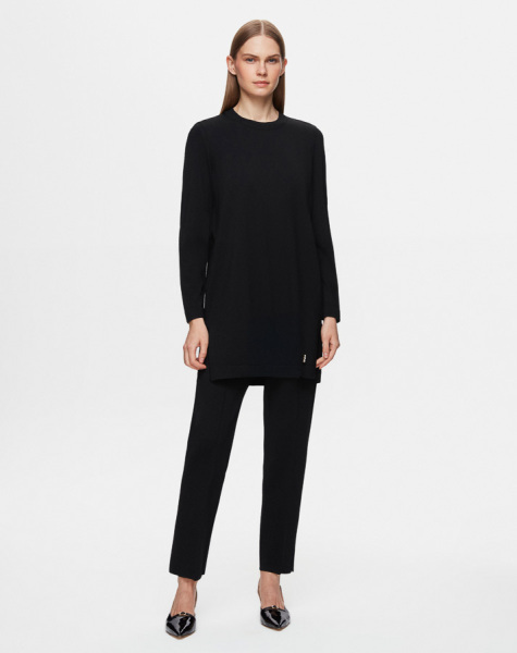 T25Y-7000 Dar Paça Triko Pantolon BLACK - MISS DALIDA (1)