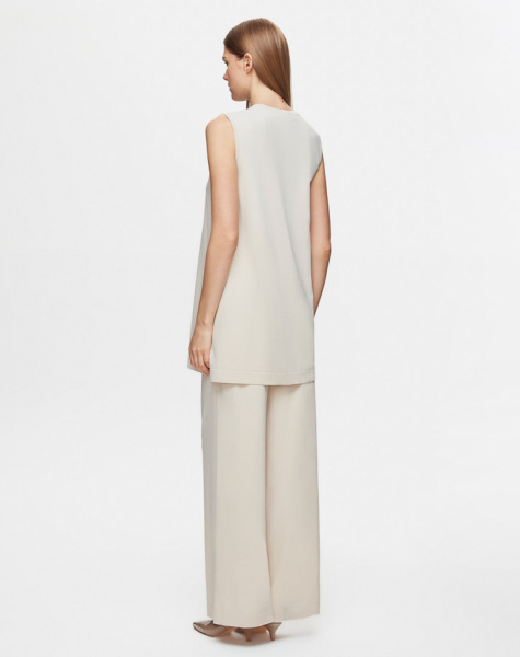 Bol Paça Triko Kum Rengi Pantolon - 3