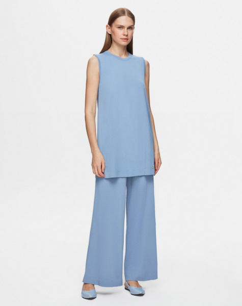 Bol Paça Triko Mavi Pantolon - 1