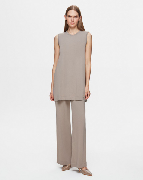 T25Y-7001 Bol Paça Triko Pantolon 1237-MİNK - 7