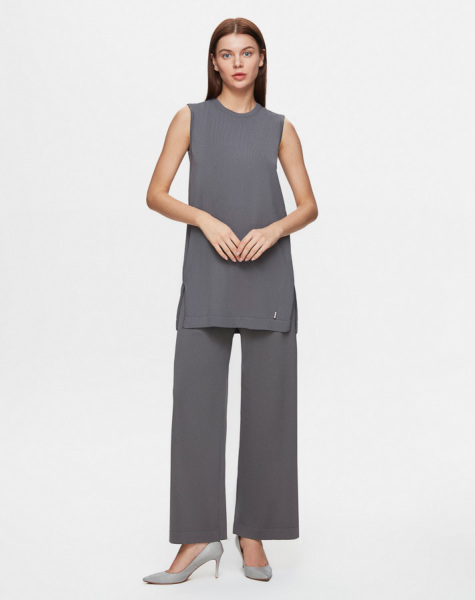 T25Y-7001 Bol Paça Triko Pantolon 1237-MİNK - 34