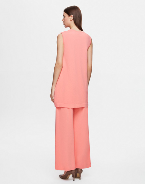 Bol Paça Triko Açık Kırmızı Pantolon - 3