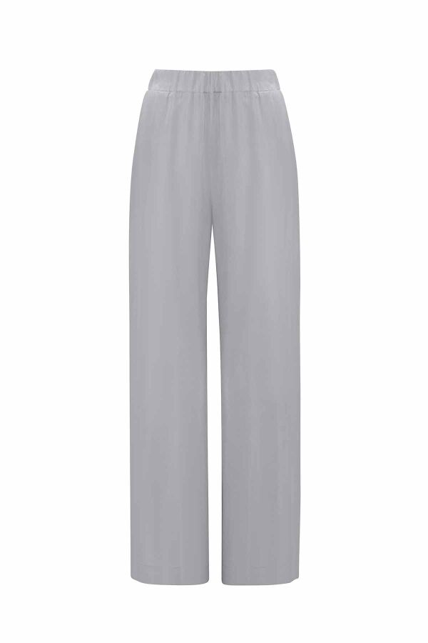 Beli Lastikli Bol Paça Cupro Pantolon - 1