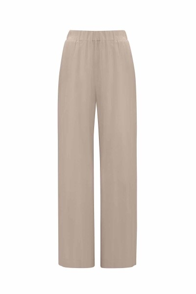 Beli Lastikli Bol Paça Cupro Pantolon - 3