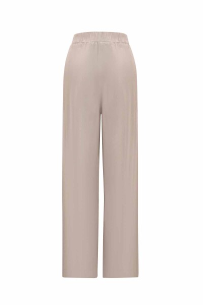 Beli Lastikli Bol Paça Cupro Pantolon - 4