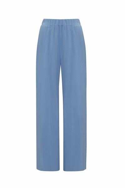 Beli Lastikli Bol Paça Cupro Pantolon - 5