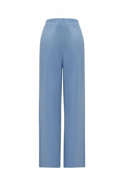 Beli Lastikli Bol Paça Cupro Pantolon - 6