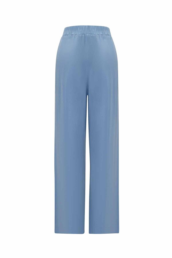 Beli Lastikli Bol Paça Cupro Pantolon - 6