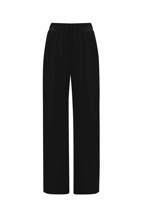 Beli Lastikli Bol Paça Cupro Pantolon - 8