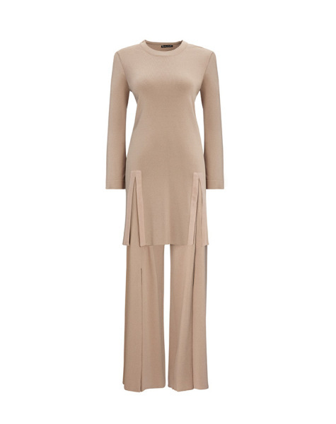 Culotte Triko Taş Rengi Pantolon - 1