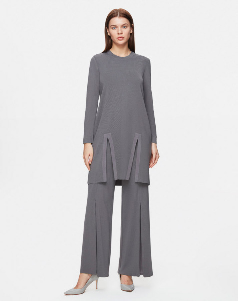 T25Y-7010 Culotte Triko Pantolon 1179-GREY 