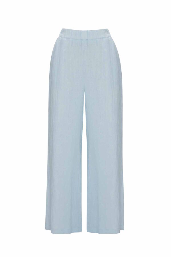 T25Y-7012 Plain Color Wide Leg Linen Trousers - 7